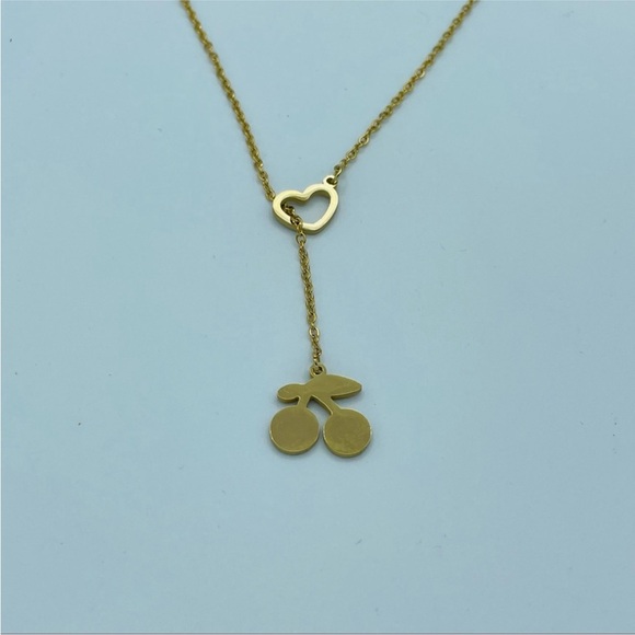 Gold Cherry Necklace and Earring Sets - Picture 6 of 8